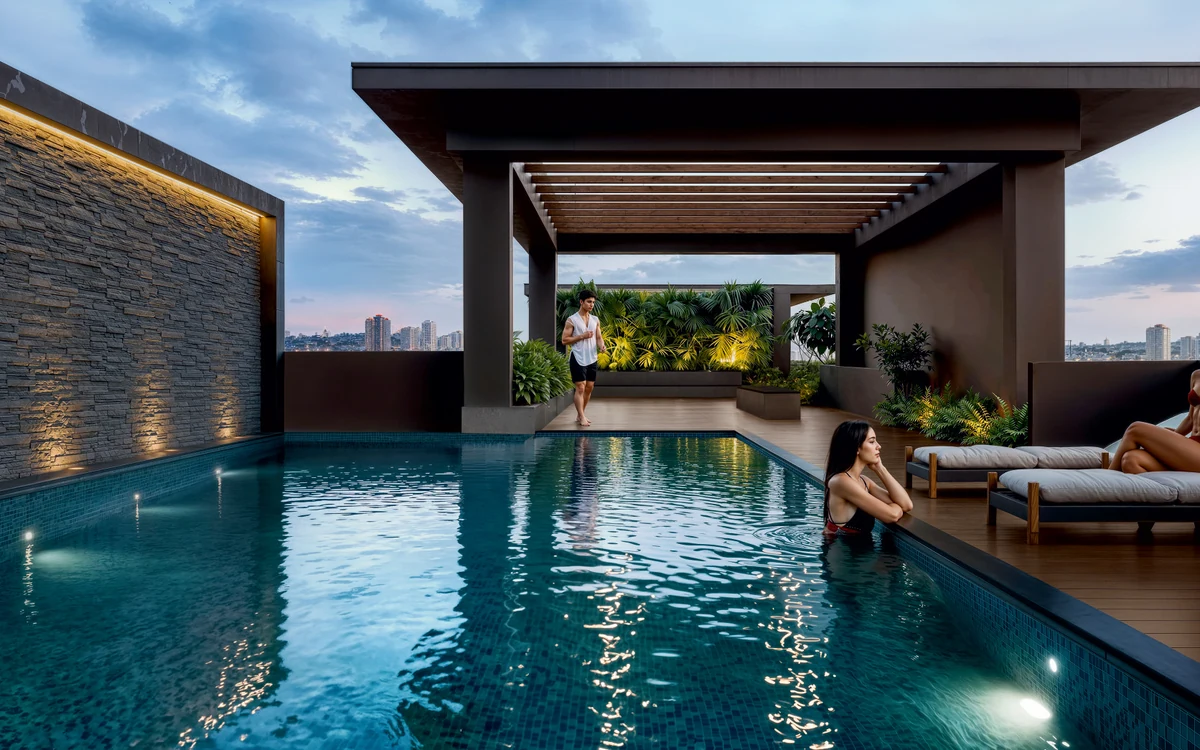 The Titan Tower Undri Elevated World Rooftop Swimming Pool and Sky Lounge